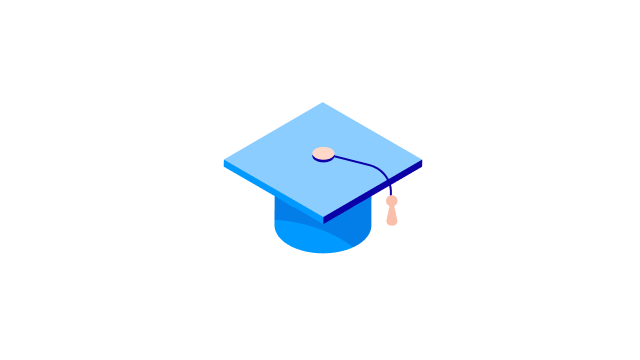 Graduation hat icon white 640x360