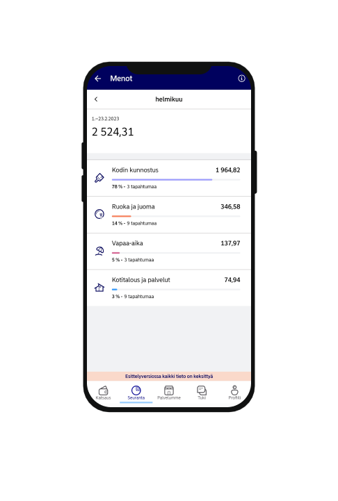 Nordea Mobile - Categorisation