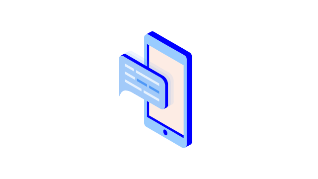 Mobile phone with speech bubble - 640x360