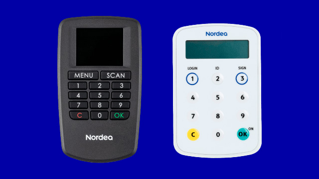 NEW Nordea ID and Code calculator- small - Blue background