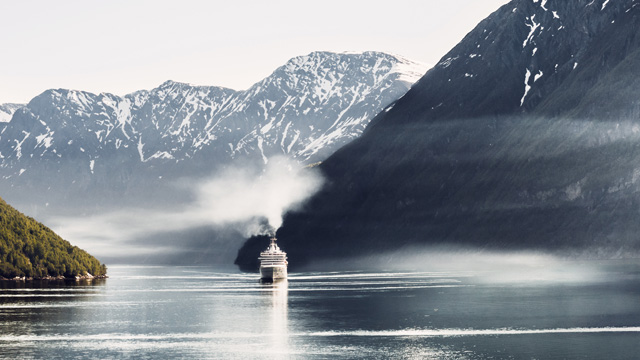 Cruise skip i Norge. 