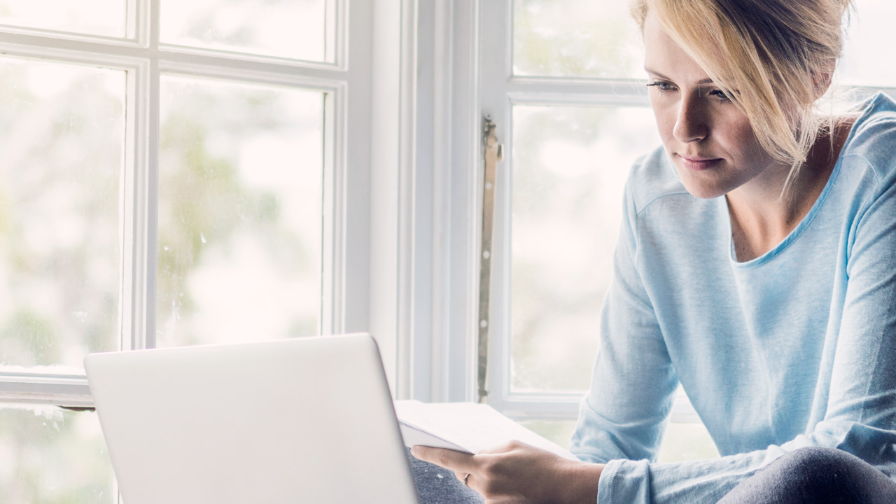 Woman working at the computer