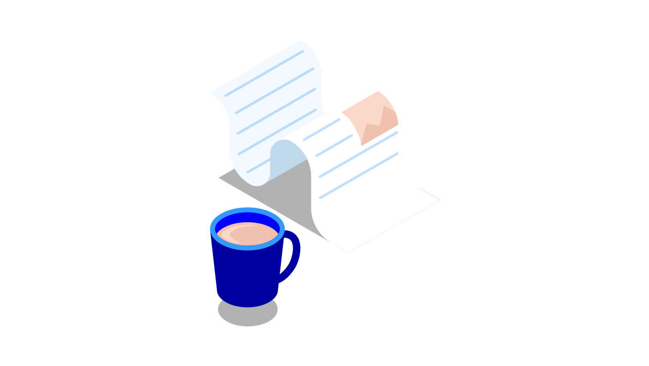 Kaffekopp och dokument - Small
