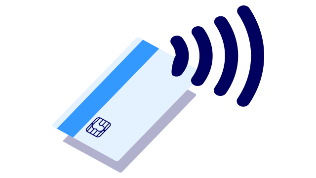 Contactless payment card and the contactless symbol – small